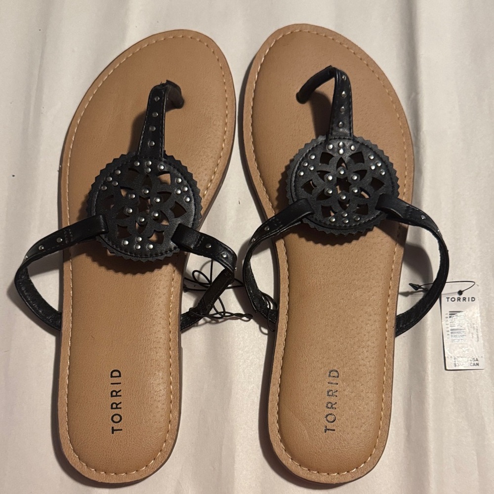 Torrid Black and Tan Sandals for Women